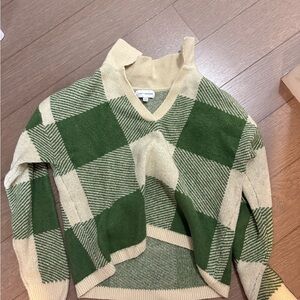 Green and Cream Sweater